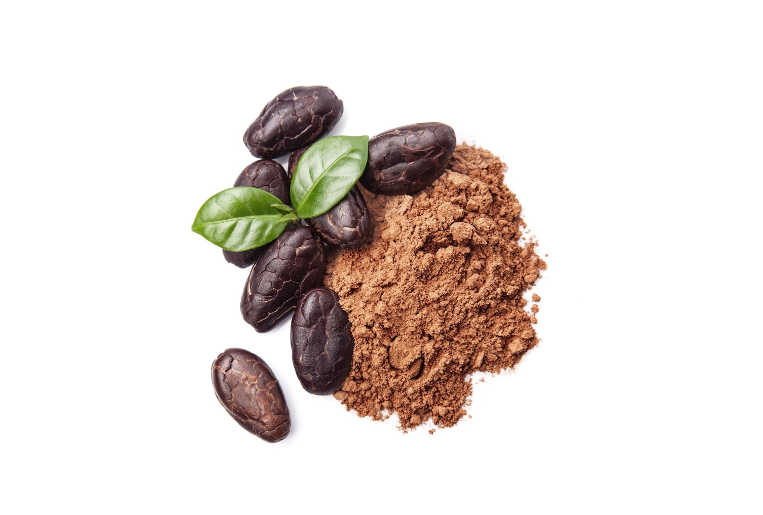 A rich, nutrient-packed spoonful of raw cacao powder ready to be added to smoothies, baked goods, or healthy chocolate treats.