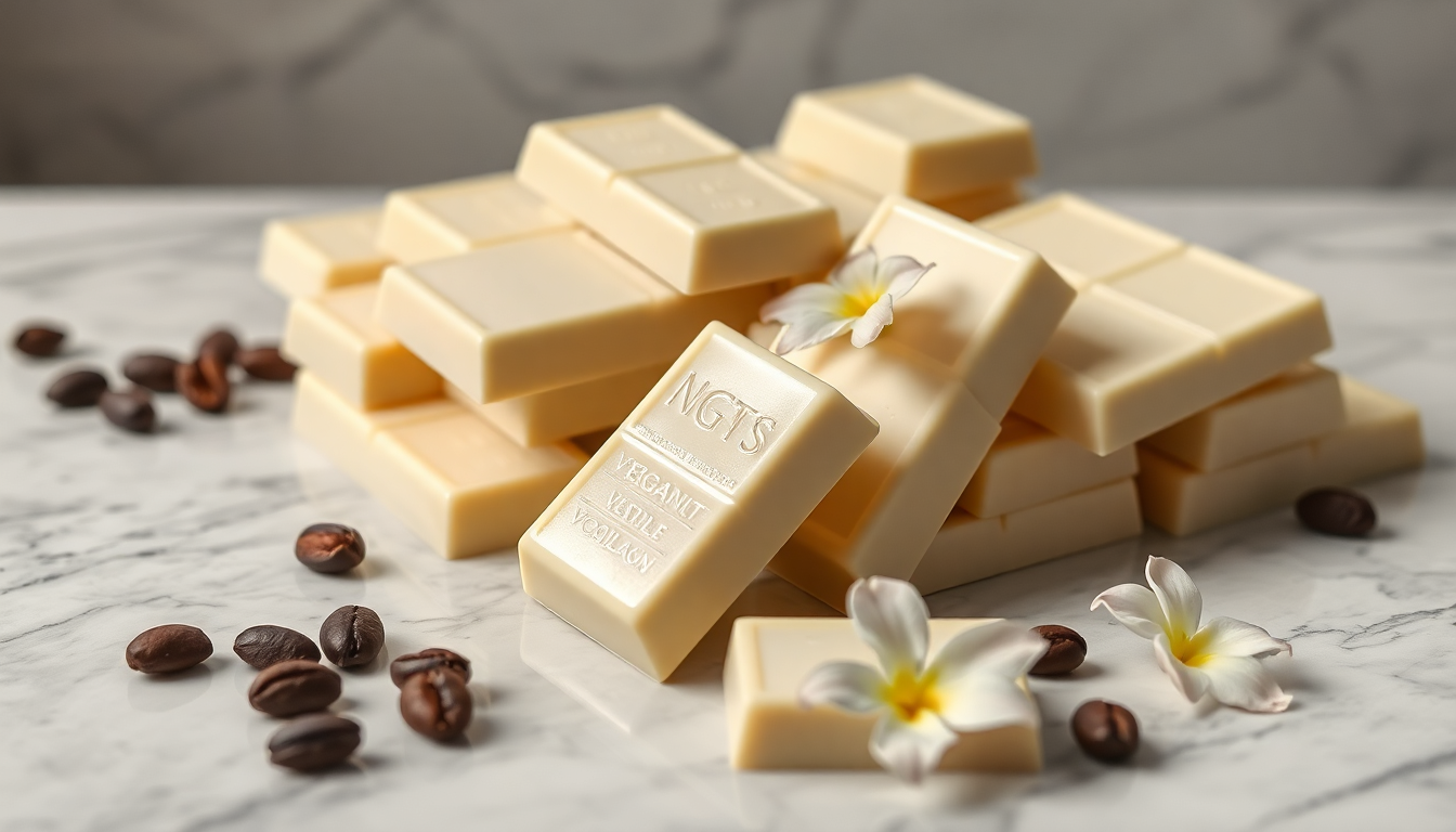 Vegan White Chocolate by Coracao: a rich, creamy, and dairy-free treat made with the finest ingredients. Enjoy pure, plant-based chocolate perfection!